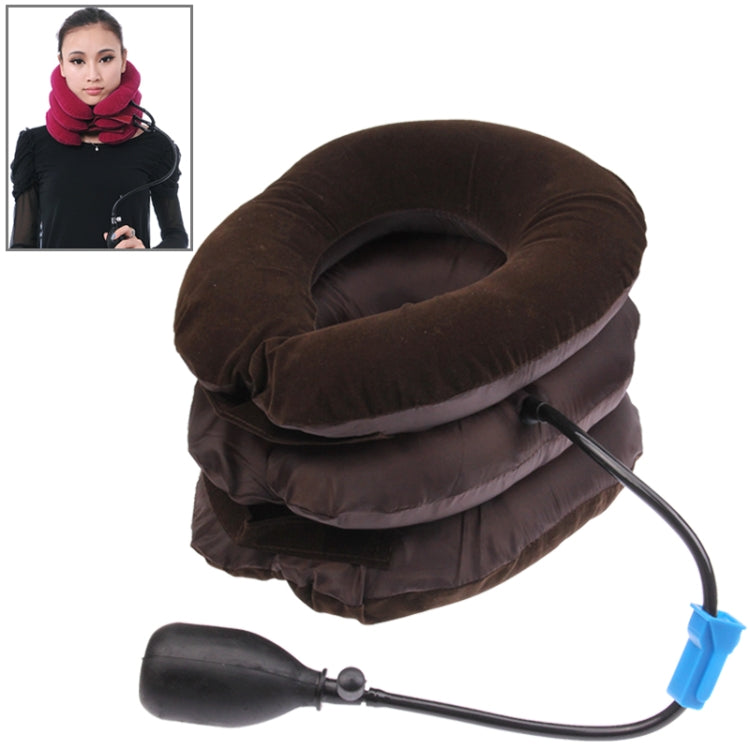 Massaggiatore per collo del trattore della vertebra cervicale a tre strati, Half Cashmere (Brown) Massaggiatore per collo del trattore della vertebra cervicale a tre strati, Half Cashmere (Brown)